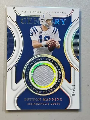 Peyton Manning 2021 Panini National Treasures /10 Gold Century Patch Jersey CM • $99.99