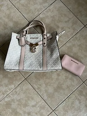 MICHAEL KORS Nouveau Hamilton Satchel  Vanilla And Pink  Wallet Included!  LOOK! • $55