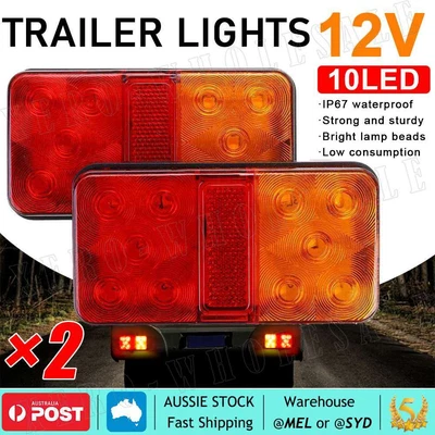 $11.45 • Buy 2x LED TRAILER LIGHTS TAIL LAMP STOP INDICATOR 12V VOLT 4WD 4X4 CAMPER UTE AU
