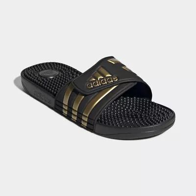 Adidas Adissage Post-Workout Massage Slides - Black / Gold Metallic (EG6517) • $35