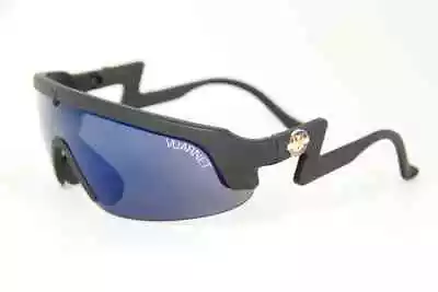 Vuarnet Matte Black Sport Cycling Biking Goggles Sunglasses Gray Flash Blue Lens • $47.20