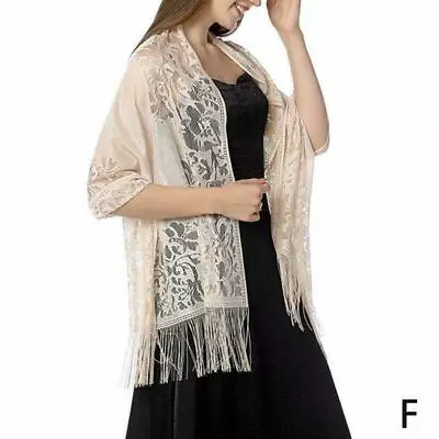 SOFT LACE WRAPS WEDDING WRAP Scarf Pashmina Tulle Evening Shawl Cover 2024 B3A4 • £5.46