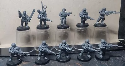 Warhammer 40K Astra Militarum Cadian Infantry Squad (10 Models) Built • £15