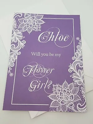 Will You Be My Bridesmaid Cards Personalised COMPLETE With Envelope • £2