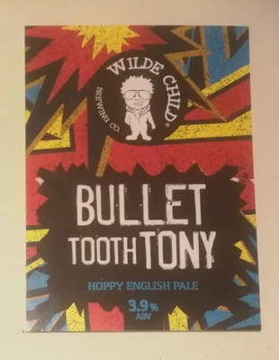 £1.50 • Buy WILDE CHILD Brewery BULLET TOOTH TONY Real Ale Beer Badge Pump Clip Yorkshire