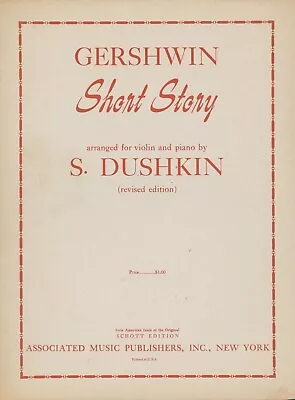 Short Story Sheet Music Piano Violin 1945 Gershwin Dushkin • $10.50