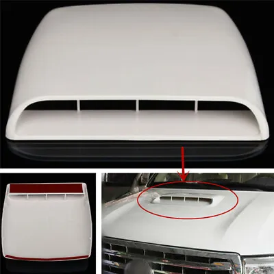 White Car Decorative Air Flow Intake Hood Scoop Vent Bonnet Cover ABS Universal • $29.60