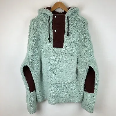 Acne Studios Fleece Jacket Hoodie Mens Mint Green Brown Canvas XS Oversized • £170