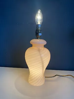 Superb Vintage Vernini Murano Pink Swirl Glass Double Bulb Table Lamp C1960s • £250