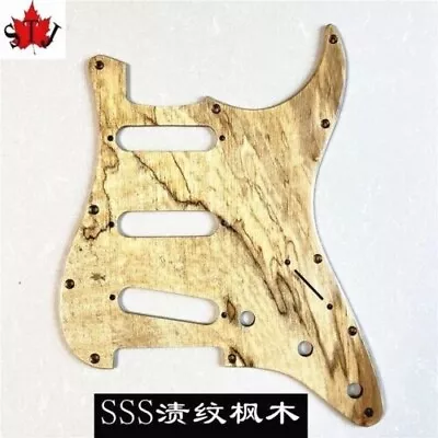 Spalted Maple Hand Made 11 Holes Sollid Wood 3 Ply Electric GUITAR Pickguard • $17.10