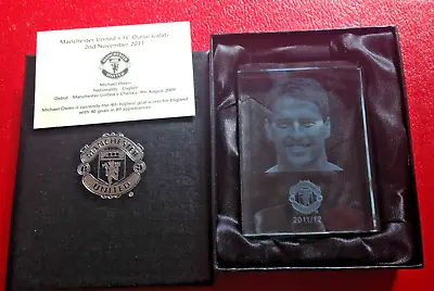 Manchester United Micheal Owen Glass Etched Paperweight 2011/12 Otelul Galati • £9.99