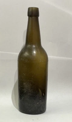 $20 • Buy Antique 1800s Three-PIECE Blown MOLD GLASS BOTTLE APPLIED Taper Collar Pontil