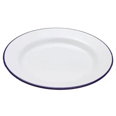 2 X Falcon White Enamel Round Pie Dinner Plate Baking Dish Tin 26cm • £14.99