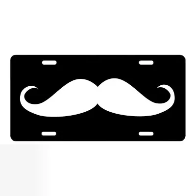 Black And White Mustache Aluminum License Plate - 6 X 12 • $15.59