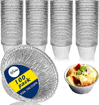 £24.82 • Buy Ebake Aluminium Foil Tin Cups - 100Pack Reusable Cupcake Cases For Your Pie Dish