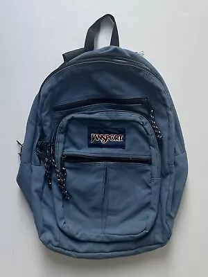 Vintage JanSport Backpack 5 Zippered Pockets Navy Blue 19  • $24.99
