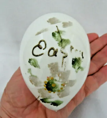 3 3/4  Painted Antique Milk Glass Nesting Egg W/ Old Pontil Mark  Easter  • $22.50