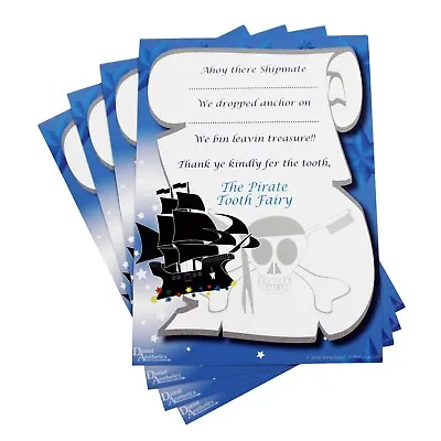 Pirate Tooth Fairy Certificates (Set Of 4) Great Kids Gift Under Pillow Teeth • £2.95