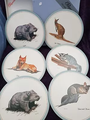 Pimpernel Round Australian Animal Themed Placemats X6  Boxed 35.5cm Satin Finish • $30