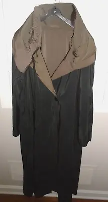 MP~MYCRA PAC~Reversible Donatella Pleated Hood Full Length Coat/US Made/S-M/Nice • $89.99