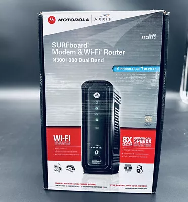 Motorola SBG6580 SURFboard 343 Mbps 4 Port Gigabit Wireless Cable Modem - Black • $22.49