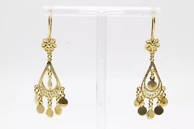 18ct Yellow Gold Drop Earrings 6.9g - 1935004 • £450