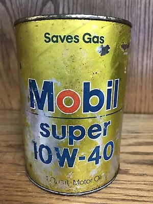 Mobil Motor Oil Quart Can 10W40 Full Cardboard Container • $16.99