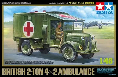 Tamiya 32605 1/48 Scale Model Kit WWII British 2-Ton 4x2 Ambulance Austin K2/Y • $19.90