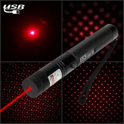 990Miles Red Laser Pointer Pen 650nm Beam Light Lazer Pen USB Rechargeable US • $5.89