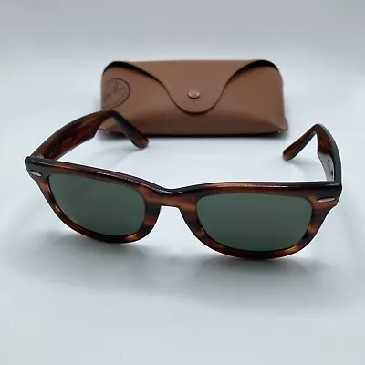 Vintage B&L 5022 Ray Ban Tortoise Green Lenses WAYFARER Sunglasses Made In USA • $160