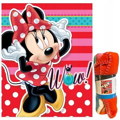 Disney Minnie Mouse Girls Polar Fleece Blanket SuperSoft Blanket 100CM X 140CM • £14.99