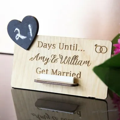 Personalised Wedding Plaque Sign Engagement Gift For Mr & Mrs Wood Save The Date • £6.49