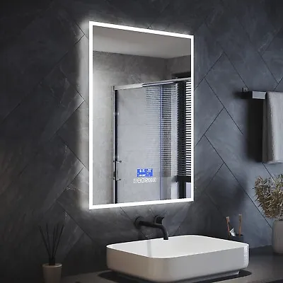LED Bathroom Mirror 600x800mm With Illuminated Lights IP44 Demister Wall Mounted • £107.99