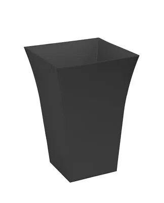 Large Black Milano Tall Planter Square Plastic Garden Flower Plant Pots Outdoor • £11.95