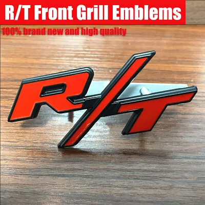 2X OEM For RT Front Grill Emblem R/T Trunk Rear Car Badge Red Black Edge Sticker • $16.88