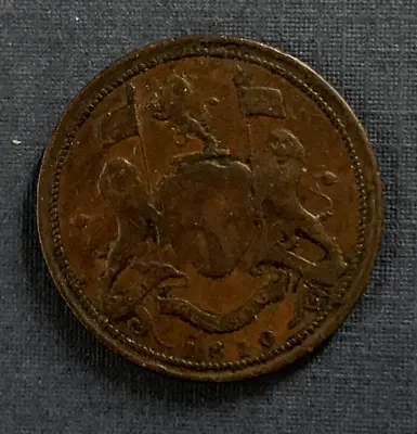 1810 Malay Peninsula East India Penang Cent; F-VF: Copper Coin • $64