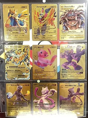 Pokémon Ex V Vmax Gx Gold Foil Fan Art Cards Full Set Of 9 Pieces • $10.99