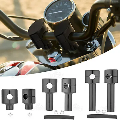 2  4  6  CNC Billet Risers 1  Handlebar Clamp For Harley Softail Dyna Sportster • $44.99