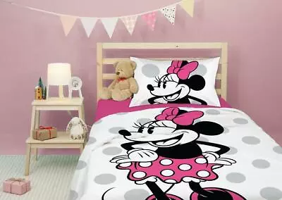 3-Piece Minnie Mouse Single Sheets Linen Bedding Duvet & Pillow Cover Set • $36.95