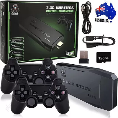 4K HDMI TV Game Stick Built-in 128GB 20000+ Video Games Console Wireless Gamepad • $39.99