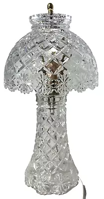 Vintage Cut Crystal Glass Boudoir Bed Side Night Light Table Lamp 16  • $189