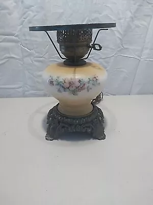 Vintage Accurate Casting Co. Hurricane Floral Milk Glass Lamp Rare Beautiful • $35