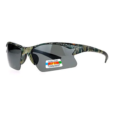 SA106 Mens Hunters Baseball Half Rim Camouflage Print Camo Sunglasses • $12.95