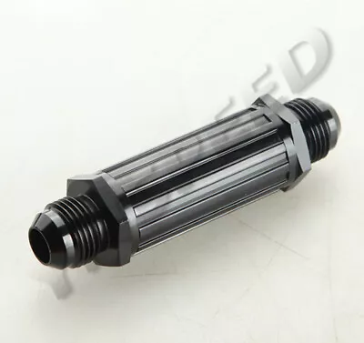 8AN To AN8 30 Micron Billet Aluminum Magnetic Fuel Filter Fitting Adapter Black • $8.85