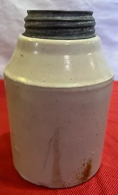 Antique Macomb Pottery Co Stoneware JUG W. BOYD'S  Zinc Lid Pat. Jan 24 1899 • $65