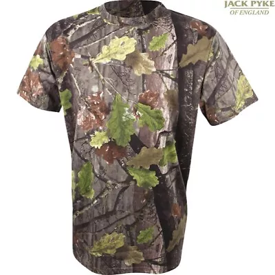 CLEARANCE!  Jack Pyke Short Sleeve T-Shirt MENS ENGLISH OAK EVO CAMO HUNTING • £12.99