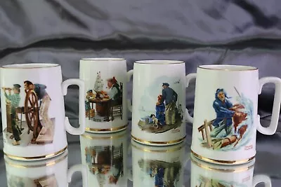 1985 Norman Rockwell Stein Mugs Seafarers Nautical Theme Set Of 4 Tankards • $12.50