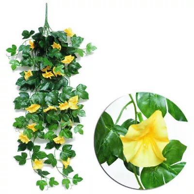 Artificial Cherry Rattan Fake Flower Ivy Hanging Garland Wedding Party Decor • £6.69