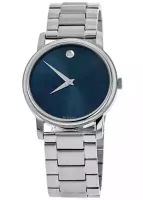 Movado Classic Museum 2100015 Men's Quartz Blue Dial Watch - Retail Price $895 • $259.99