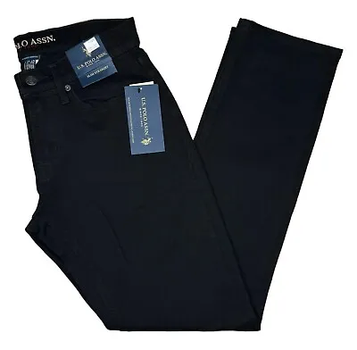 U.S. Polo Assn. #11392 NEW Men's Black Slim Straight Stretch Jeans • $19.99